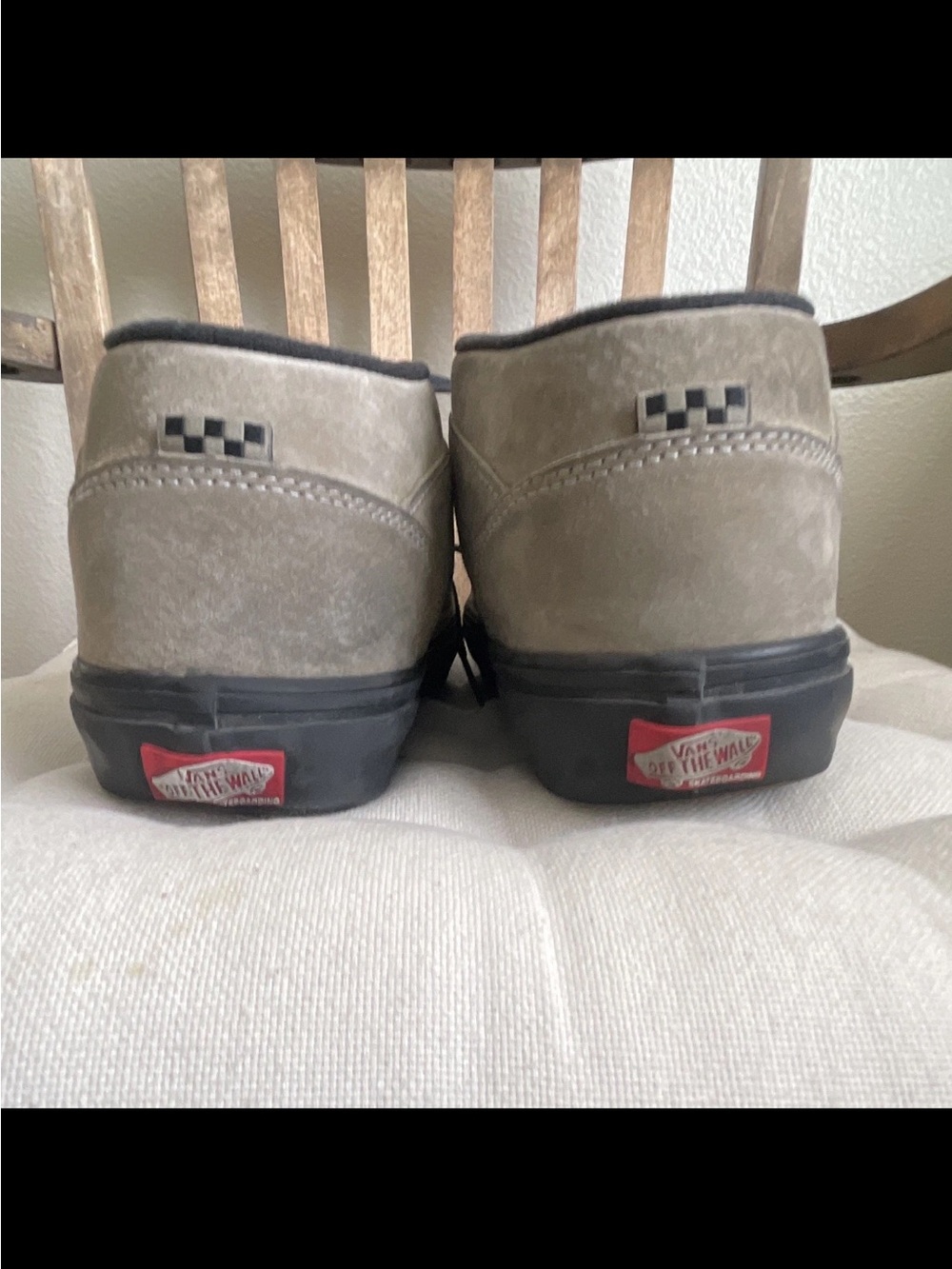 Vans Half Cab Mid-Top Suede Sneakers in Taupe with Black Sole - Picture 9 of 10
